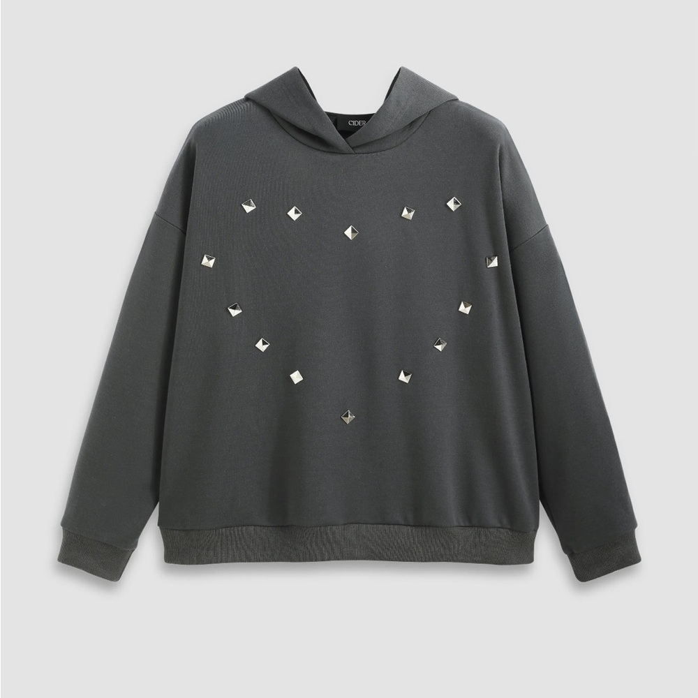 🩶 Cider Charcoal Studded Hoodie 🩶